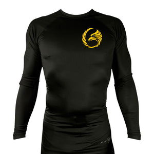 Black Tie/Trinity Jiu Jitsu All Black Rash Guards Long Sleeves #8234 A