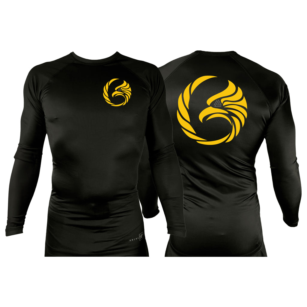 Black Tie/Trinity Jiu Jitsu All Black Rash Guards Long Sleeves #8234 A