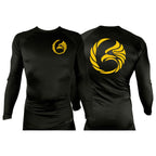 Black Tie/Trinity Jiu Jitsu All Black Rash Guards Long Sleeves #8234 A