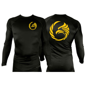 Black Tie/Trinity Jiu Jitsu All Black Rash Guards Long Sleeves #8234 A