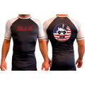 Black Tie/Trinity Jiu Jitsu All Black Ranked Short Sleeve Rash Guards #8234 C