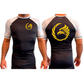 Black Tie/Trinity Jiu Jitsu All Black Ranked Short Sleeve Rash Guards #8234 A