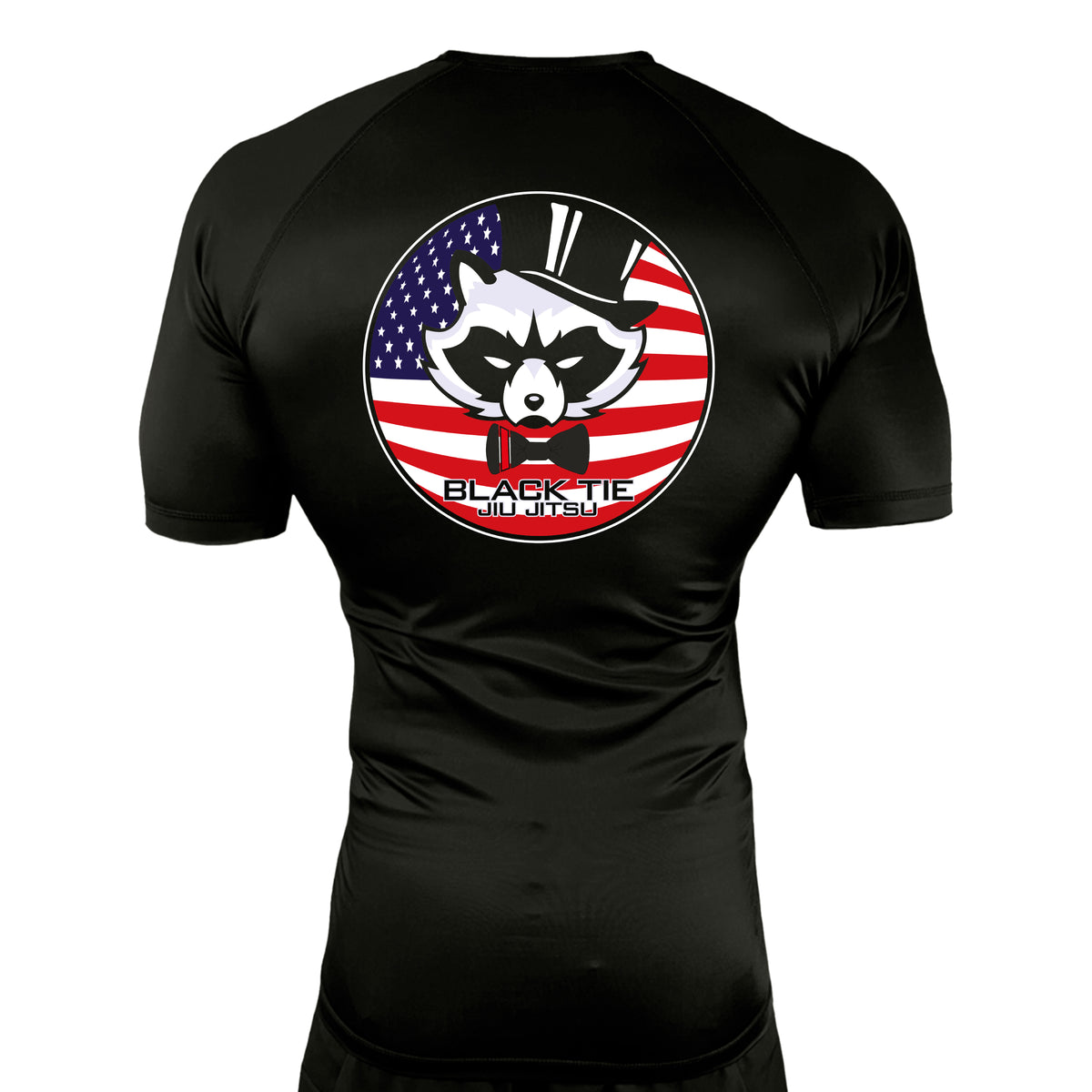 Black Tie/Trinity Jiu Jitsu All Black Rash Guards Short Sleeves #8234 C