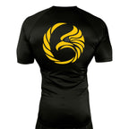 Black Tie/Trinity Jiu Jitsu All Black Rash Guards Short Sleeves #8234 A