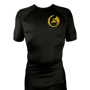 Black Tie/Trinity Jiu Jitsu All Black Rash Guards Short Sleeves #8234 A