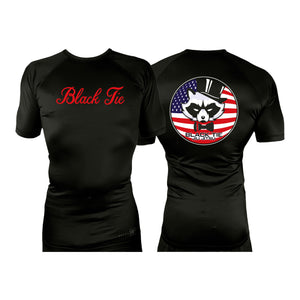 Black Tie/Trinity Jiu Jitsu All Black Rash Guards Short Sleeves #8234 C