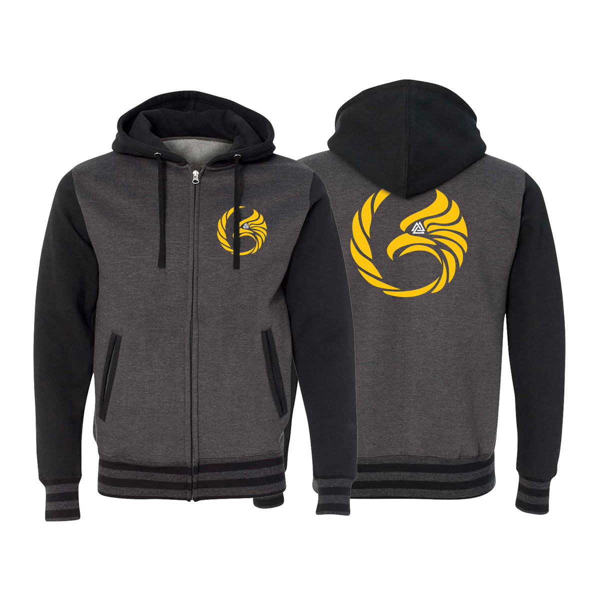 Black Tie/Trinity Jiu Jitsu Varsity Zip-Up Hoodies #8234 A