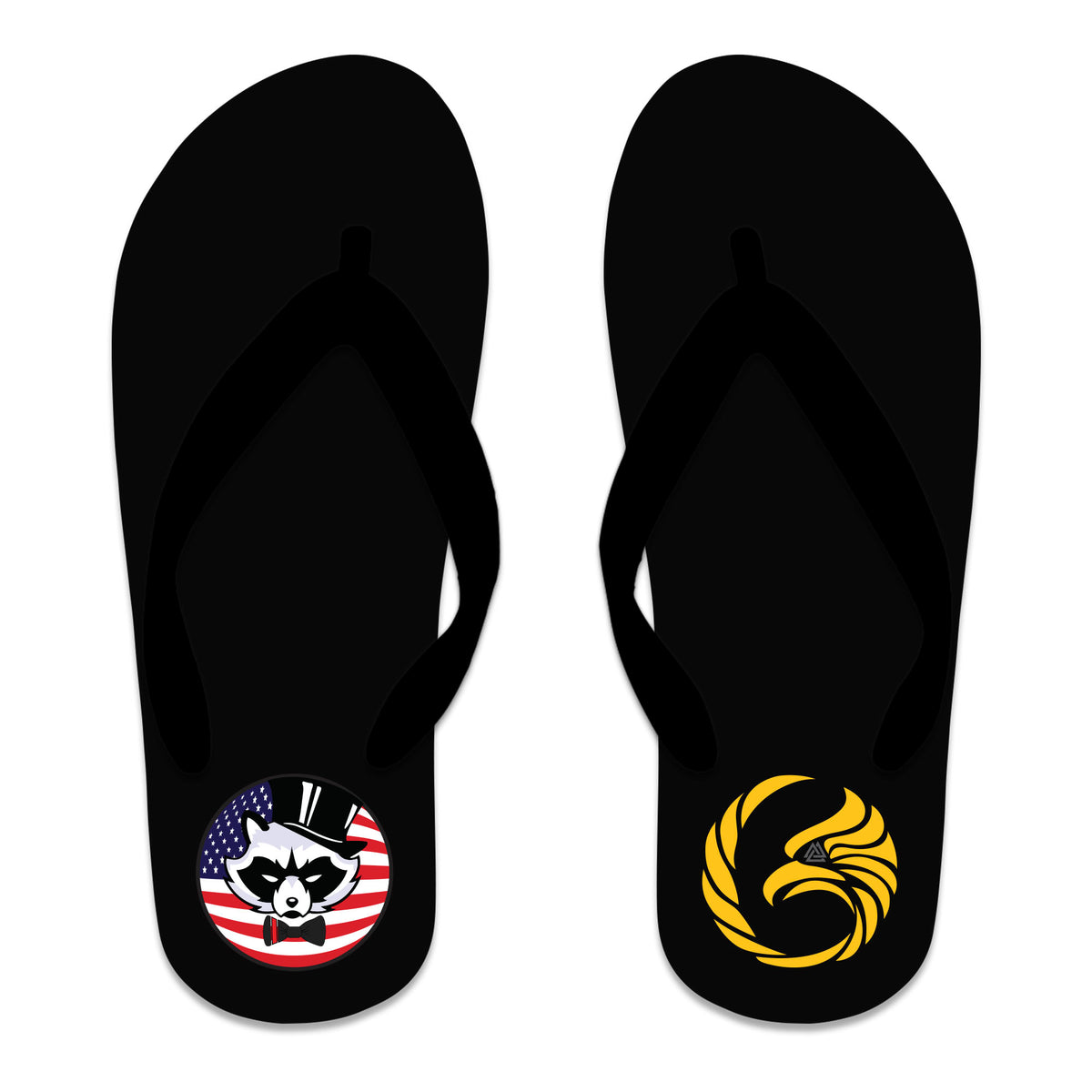 Black Tie/Trinity Jiu Jitsu Flip Flops #8234 G