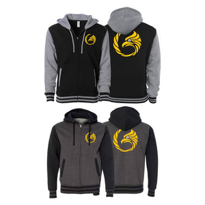 Black Tie/Trinity Jiu Jitsu Varsity Zip-Up Hoodies #8234 A