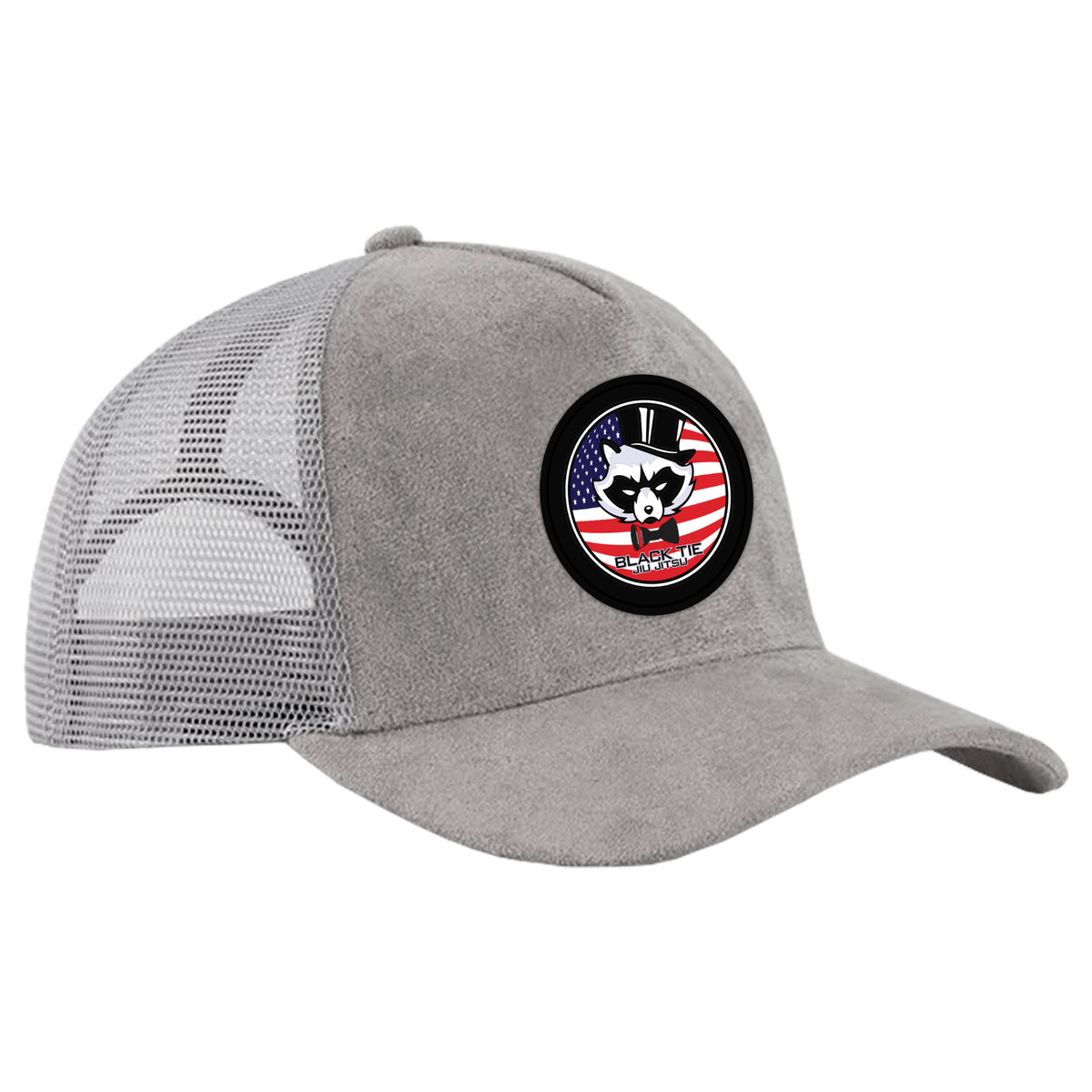 Black Tie/Trinity Jiu Jitsu Suede Trucker Hat #8234 C