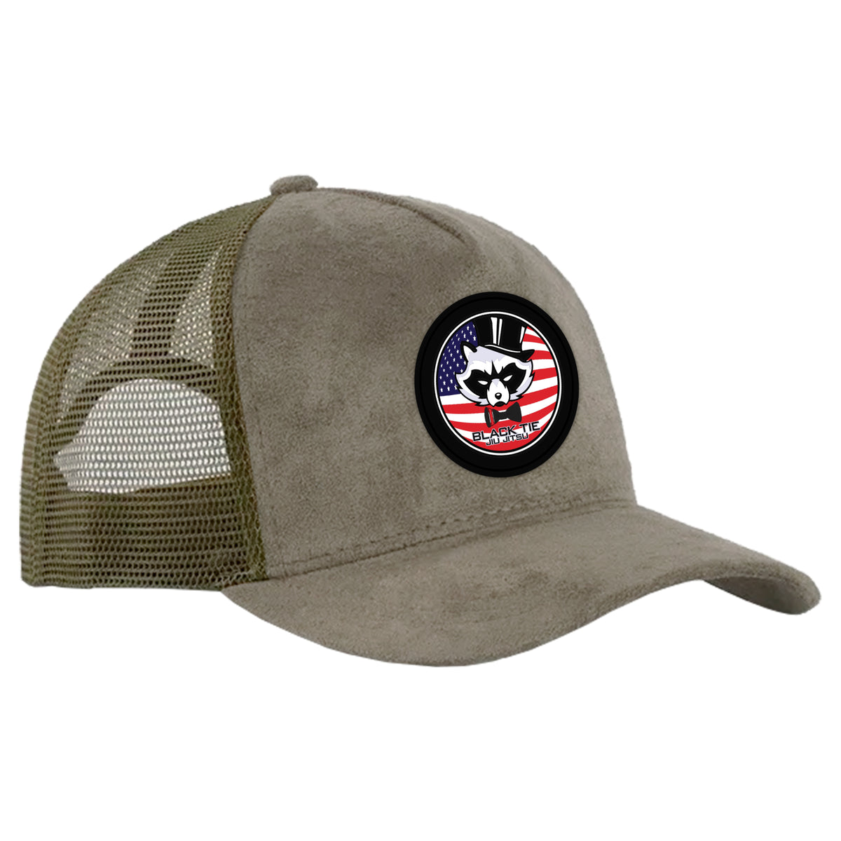 Black Tie/Trinity Jiu Jitsu Suede Trucker Hat #8234 C