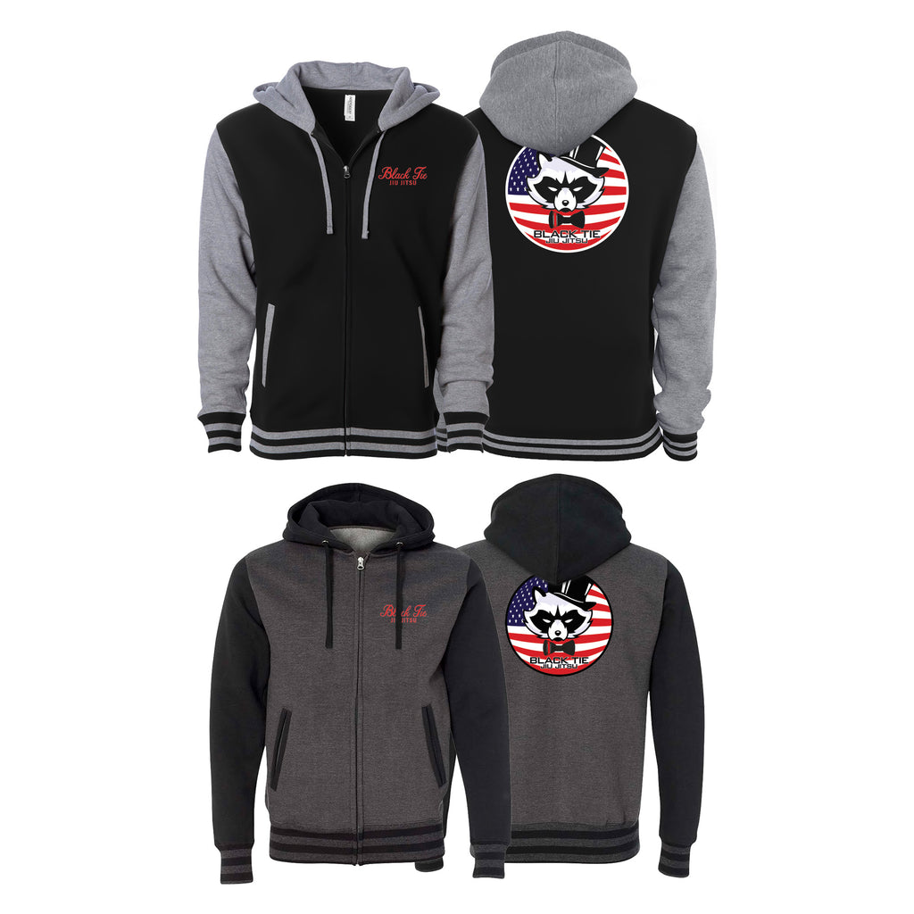 Black Tie/Trinity Jiu Jitsu Varsity Zip-Up Hoodies #8234 E