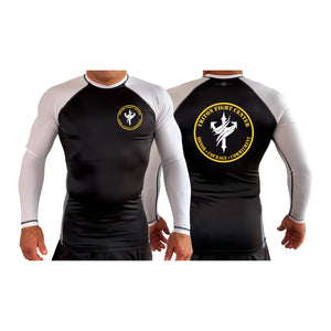 Triton Fight Center All Black Ranked Long Sleeve Rash Guards #8235 A