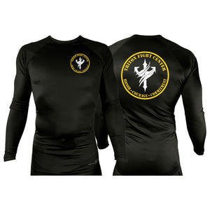 Triton Fight Center All Black Rash Guards Long Sleeves #8235 A