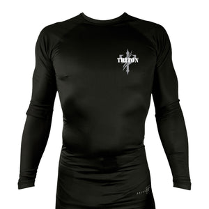 Triton Fight Center All Black Rash Guards Long Sleeves #8235 C