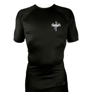 Triton Fight Center All Black Rash Guards Short Sleeves #8235 C