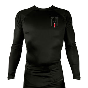 Xeque Mate Jiu Jitsu All Black Rash Guards Long Sleeves #8236 A