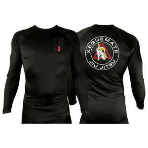 Xeque Mate Jiu Jitsu All Black Rash Guards Long Sleeves #8236 A