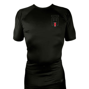 Xeque Mate Jiu Jitsu All Black Rash Guards Short Sleeves #8236 A