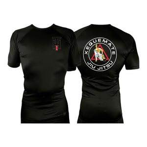 Xeque Mate Jiu Jitsu All Black Rash Guards Short Sleeves #8236 A