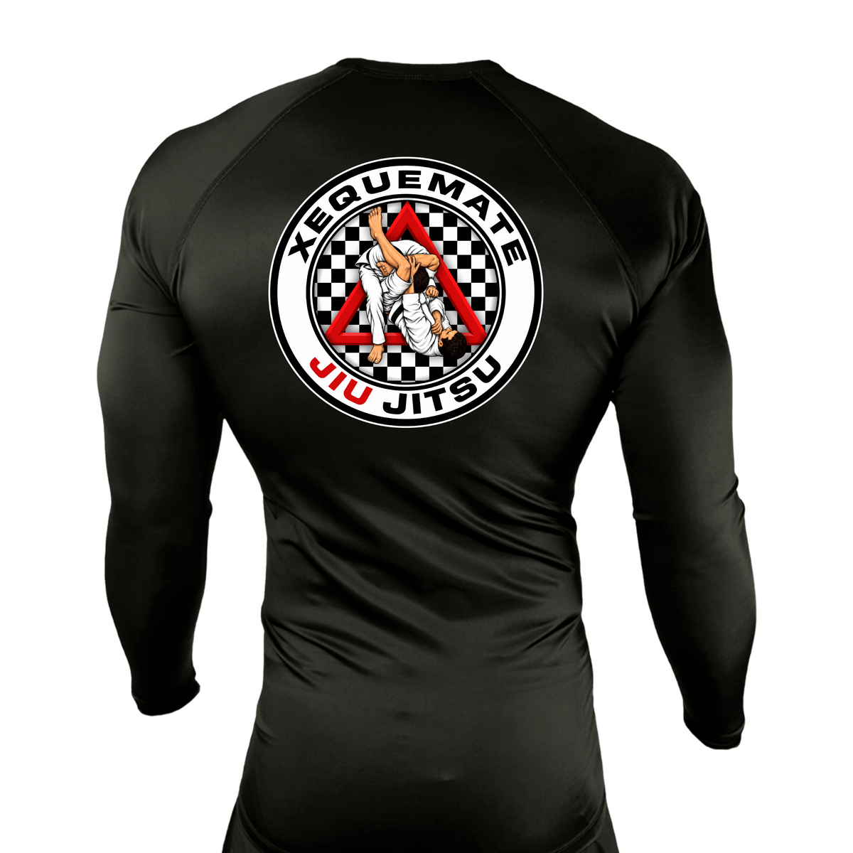 Xeque Mate Jiu Jitsu All Black Rash Guards Long Sleeves #8236 F