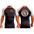 Xeque Mate Jiu Jitsu All Black Ranked Short Sleeve Rash Guards #8236 F
