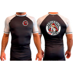 Xeque Mate Jiu Jitsu All Black Ranked Short Sleeve Rash Guards #8236 F