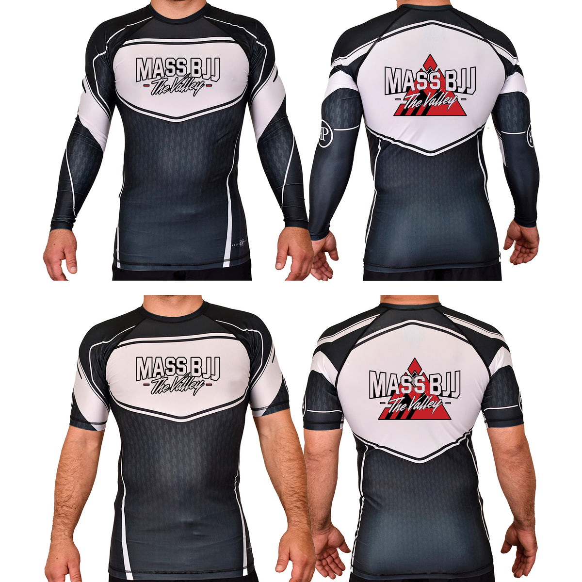 Mass BJJ The Valley Academy Rash Guards Black/White #8237 A