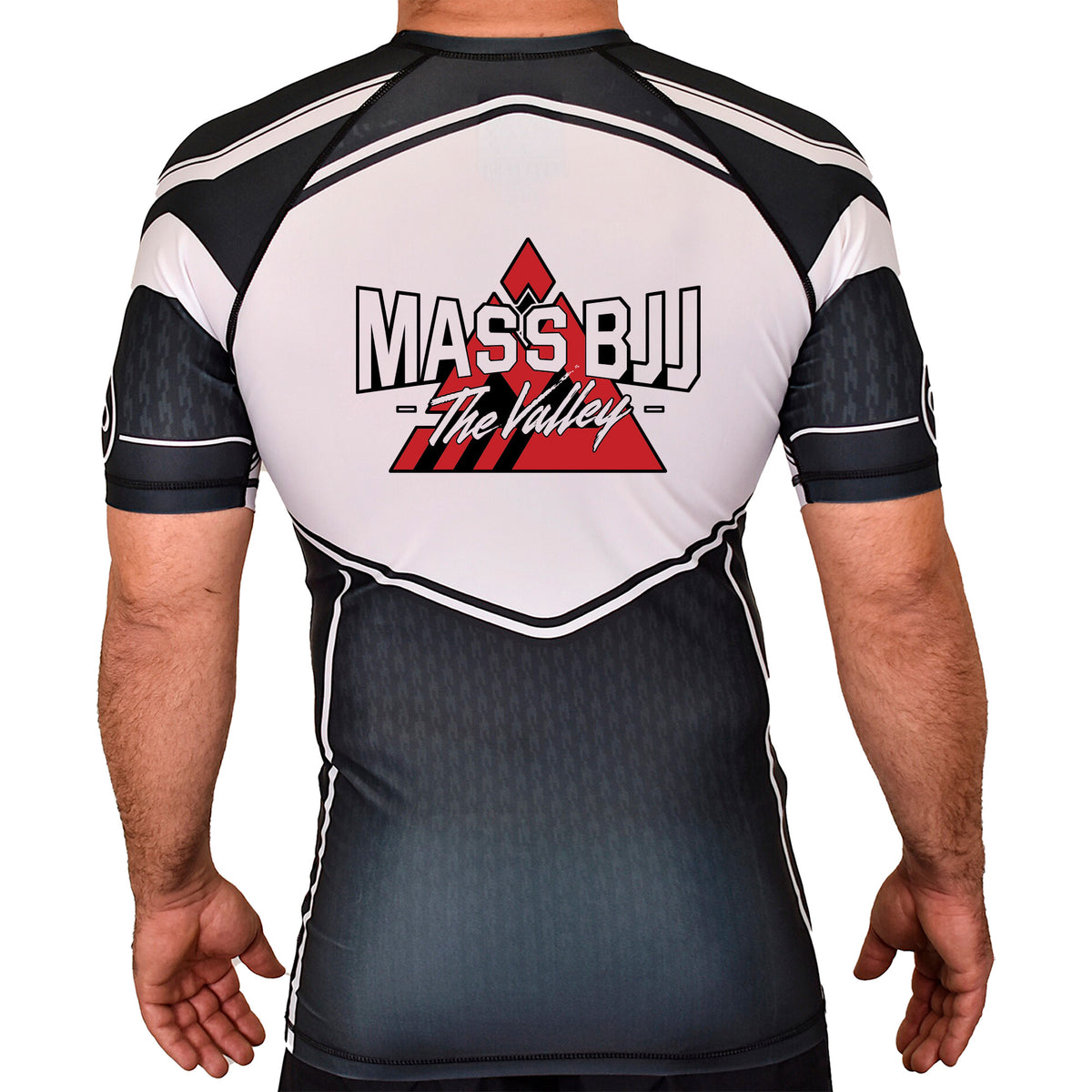 Mass BJJ The Valley Academy Rash Guards Black/White #8237 A