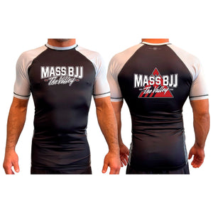 Mass BJJ The Valley All Black Ranked Short Sleeve Rash Guards #8237 A