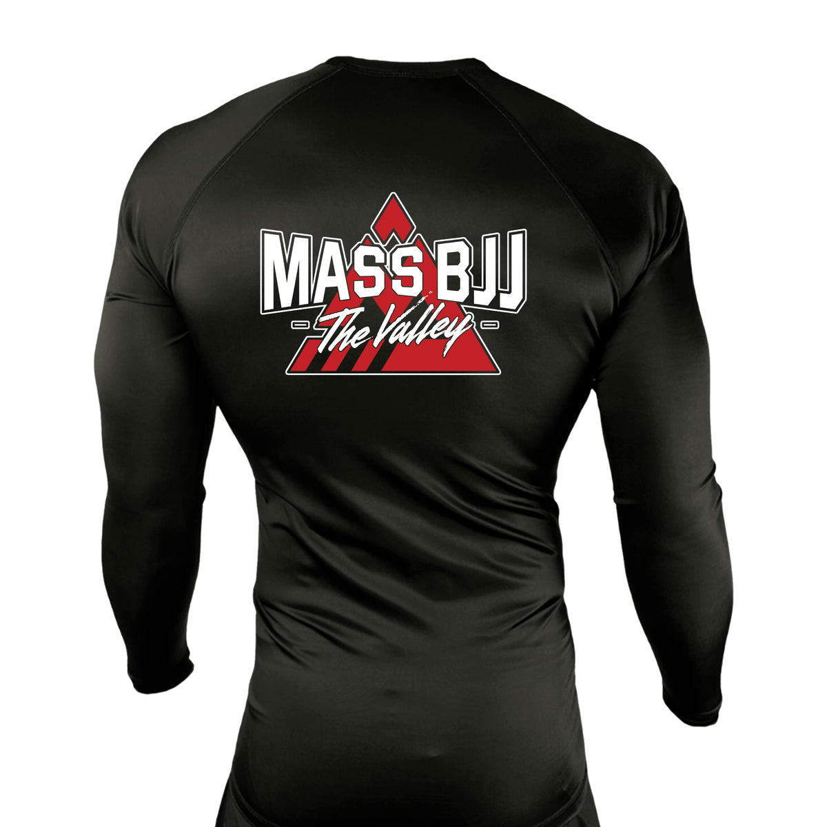 Mass BJJ The Valley All Black Rash Guards Long Sleeves #8237 A