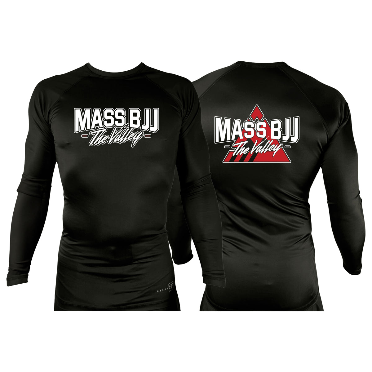 Mass BJJ The Valley All Black Rash Guards Long Sleeves #8237 A