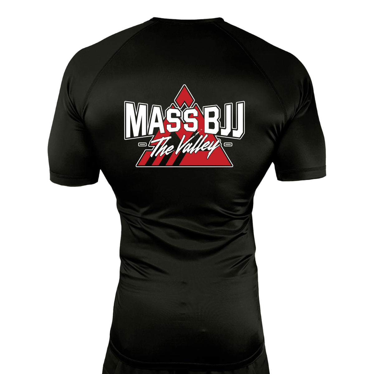 Mass BJJ The Valley All Black Rash Guards Short Sleeves #8237 A