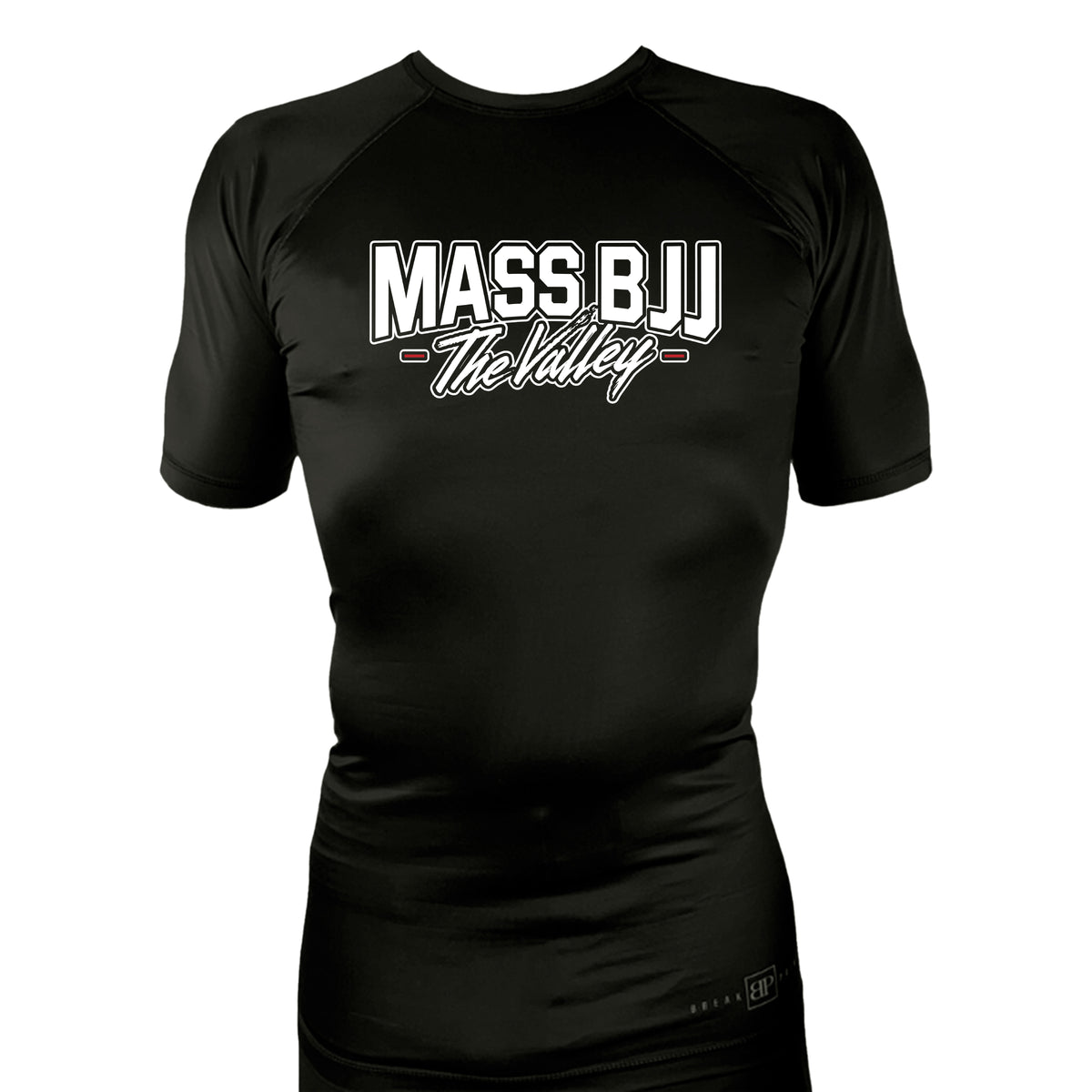Mass BJJ The Valley All Black Rash Guards Short Sleeves #8237 A