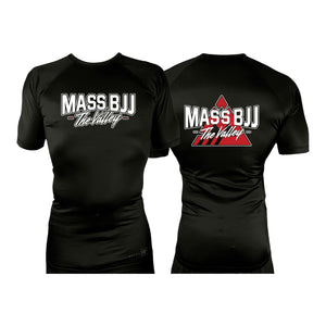 Mass BJJ The Valley All Black Rash Guards Short Sleeves #8237 A