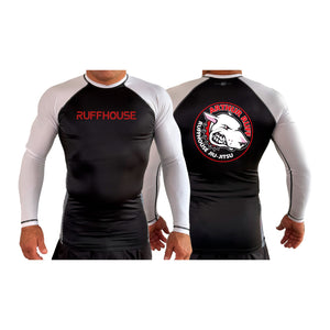Ruffhouse All Black Ranked Long Sleeve Rash Guards #8238 A