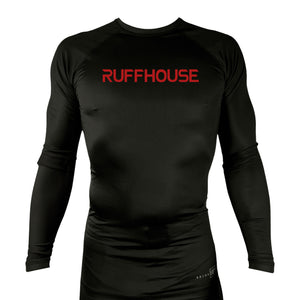 Ruffhouse All Black Rash Guards Long Sleeves #8238 A