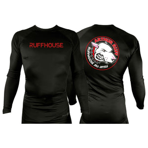 Ruffhouse All Black Rash Guards Long Sleeves #8238 A