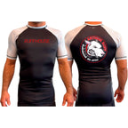 Ruffhouse All Black Ranked Short Sleeve Rash Guards #8238 A