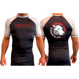 Ruffhouse All Black Ranked Short Sleeve Rash Guards #8238 A