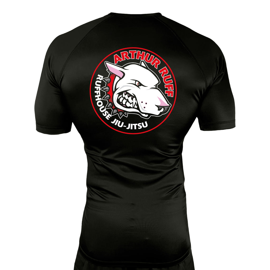 Ruffhouse All Black Rash Guards Short Sleeves #8238 A