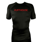 Ruffhouse All Black Rash Guards Short Sleeves #8238 A