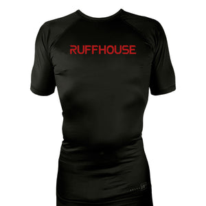 Ruffhouse All Black Rash Guards Short Sleeves #8238 A