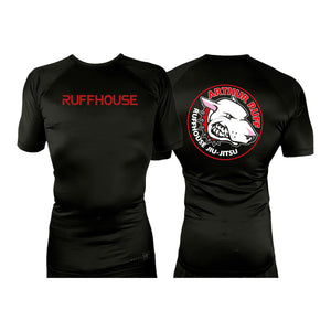 Ruffhouse All Black Rash Guards Short Sleeves #8238 A