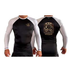 Face the Challenge All Black Ranked Long Sleeve Rash Guards #8239 B