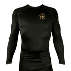 Face the Challenge All Black Rash Guards Long Sleeves #8239 B