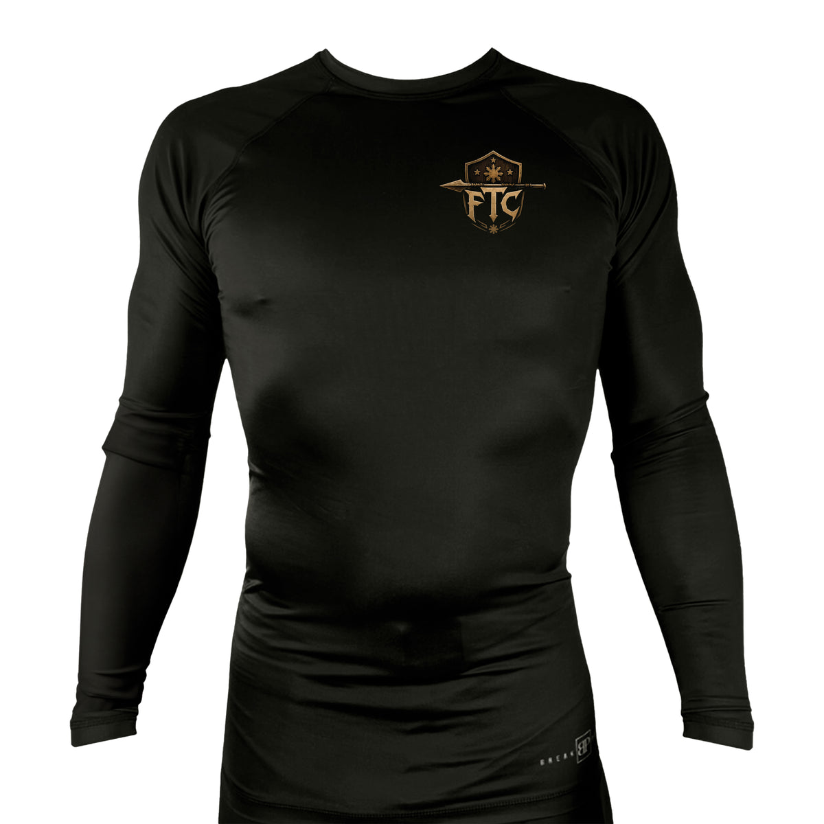Face the Challenge All Black Rash Guards Long Sleeves #8239 B