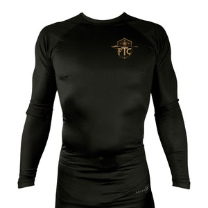 Face the Challenge All Black Rash Guards Long Sleeves #8239 B