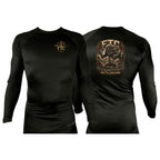 Face the Challenge All Black Rash Guards Long Sleeves #8239 B