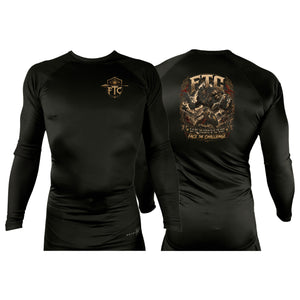 Face the Challenge All Black Rash Guards Long Sleeves #8239 B
